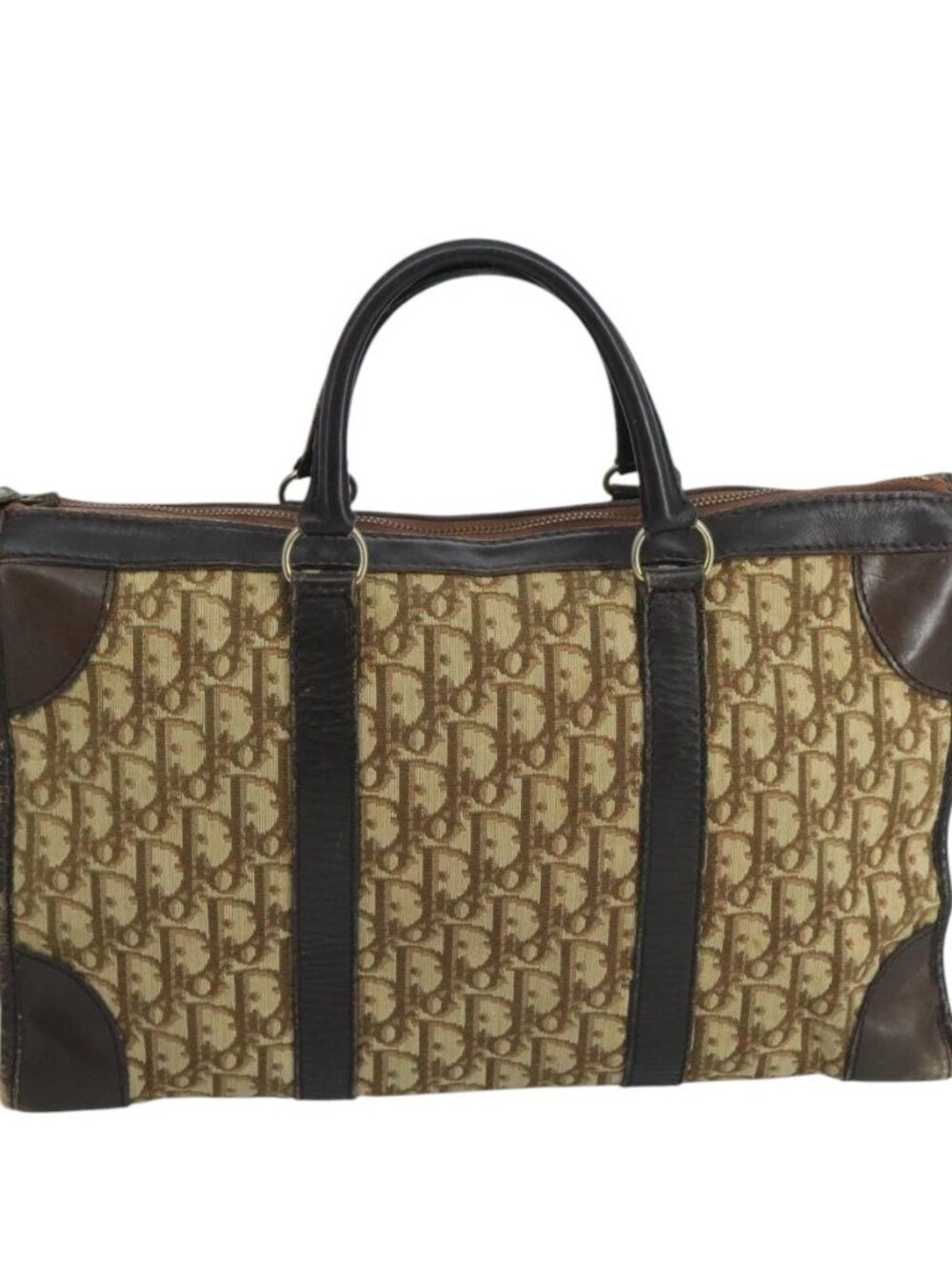 Christian Dior Trotter Canvas Boston Bag Brown Auth 105123 - Picture 3 of 16